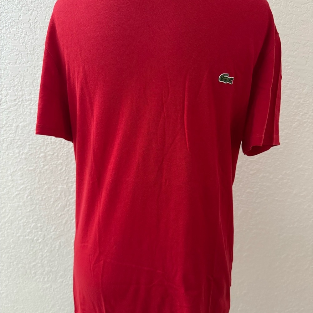 Lacoste Unisex Short Sleeve Crew Neck Pima Cotton T-Shirts Vibrant Red XS EUC - Picture 8 of 9